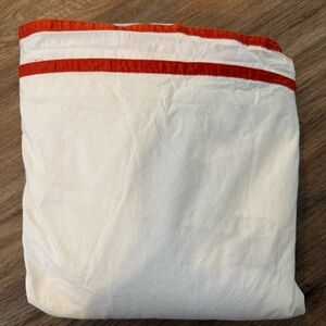 Restoration Hardware Duvet Queen Italy White Orange Cotton Italian Blanket
